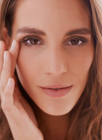 Close-up portrait of a young beautiful woman